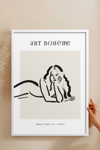 HOMEPACK Ahşap Çerçeveli Tablo Çerçeveli Poster Sanatsal Modern Duvar Dekoru BOHEMIAN-06