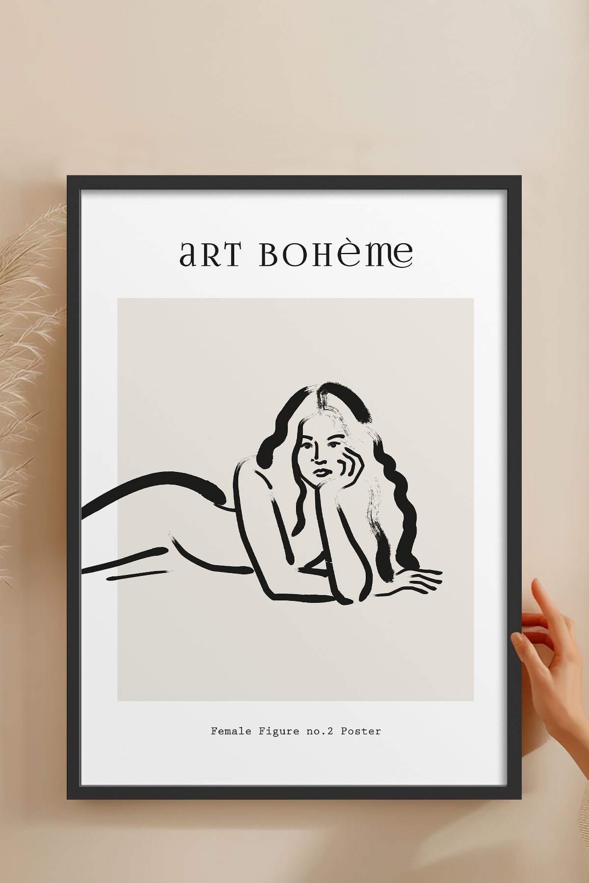 HOMEPACK Ahşap Çerçeveli Tablo Çerçeveli Poster Sanatsal Modern Duvar Dekoru BOHEMIAN-06