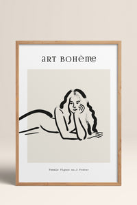 HOMEPACK Ahşap Çerçeveli Tablo Çerçeveli Poster Sanatsal Modern Duvar Dekoru BOHEMIAN-06