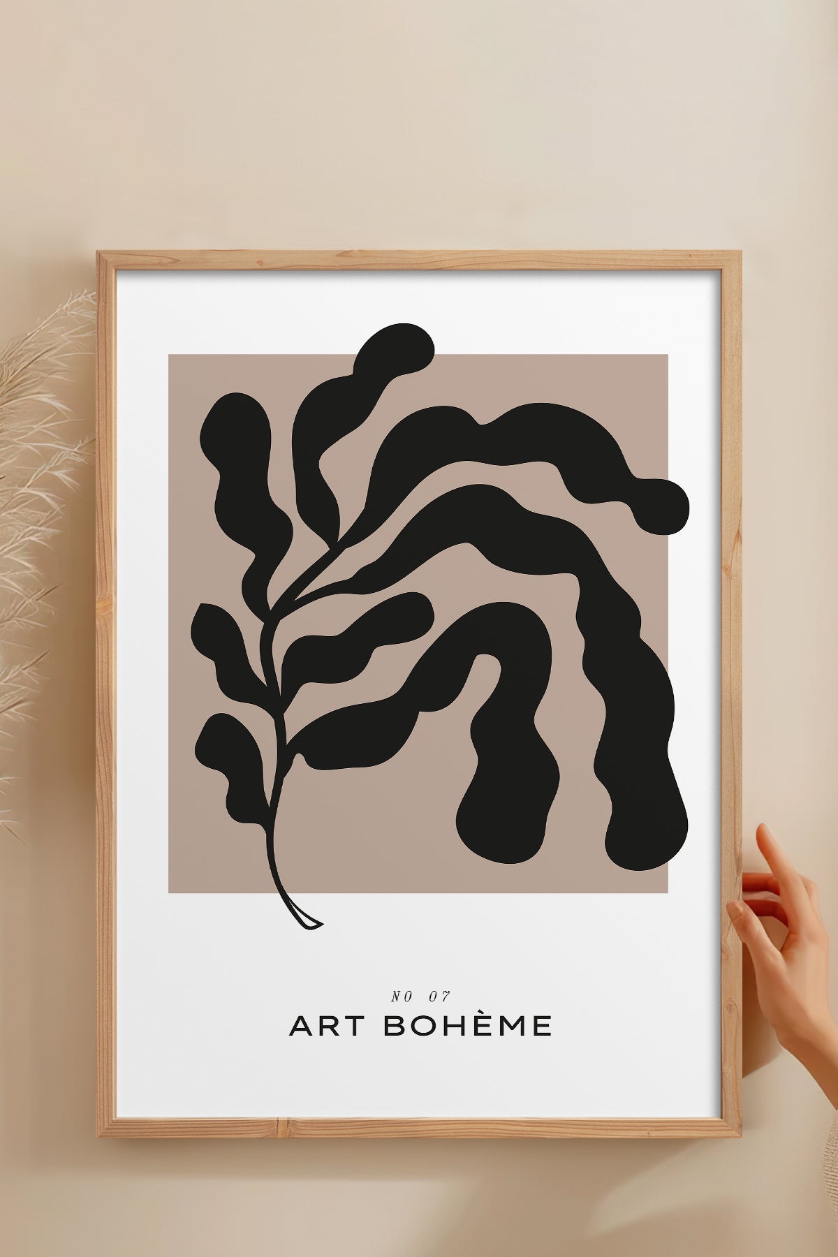 HOMEPACK Ahşap Çerçeveli Tablo Çerçeveli Poster Sanatsal Modern Duvar Dekoru BOHEMIAN-07