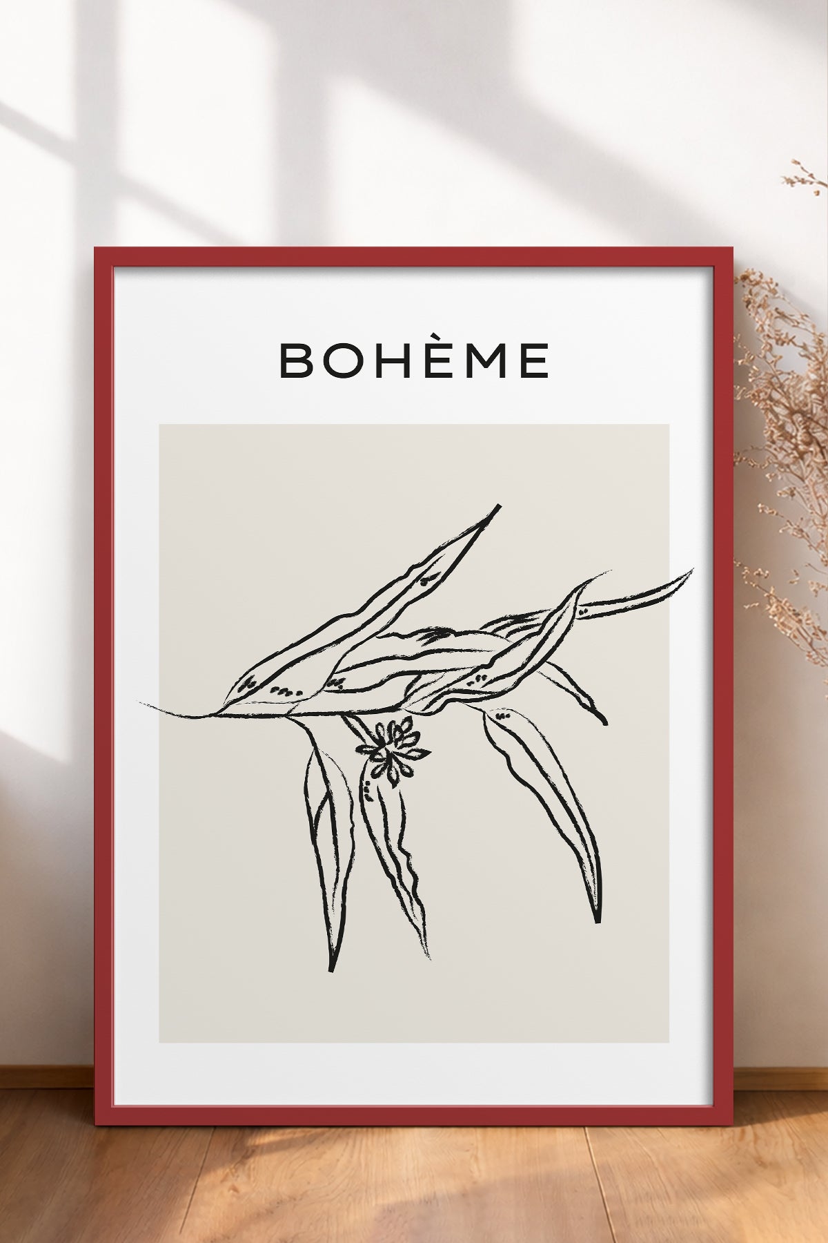 HOMEPACK Ahşap Çerçeveli Tablo Çerçeveli Poster Sanatsal Modern Duvar Dekoru BOHEMIAN-08