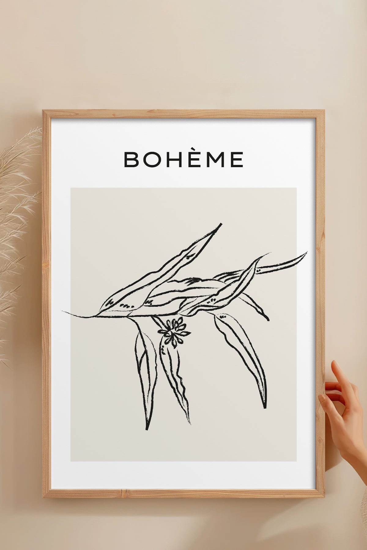 HOMEPACK Ahşap Çerçeveli Tablo Çerçeveli Poster Sanatsal Modern Duvar Dekoru BOHEMIAN-08