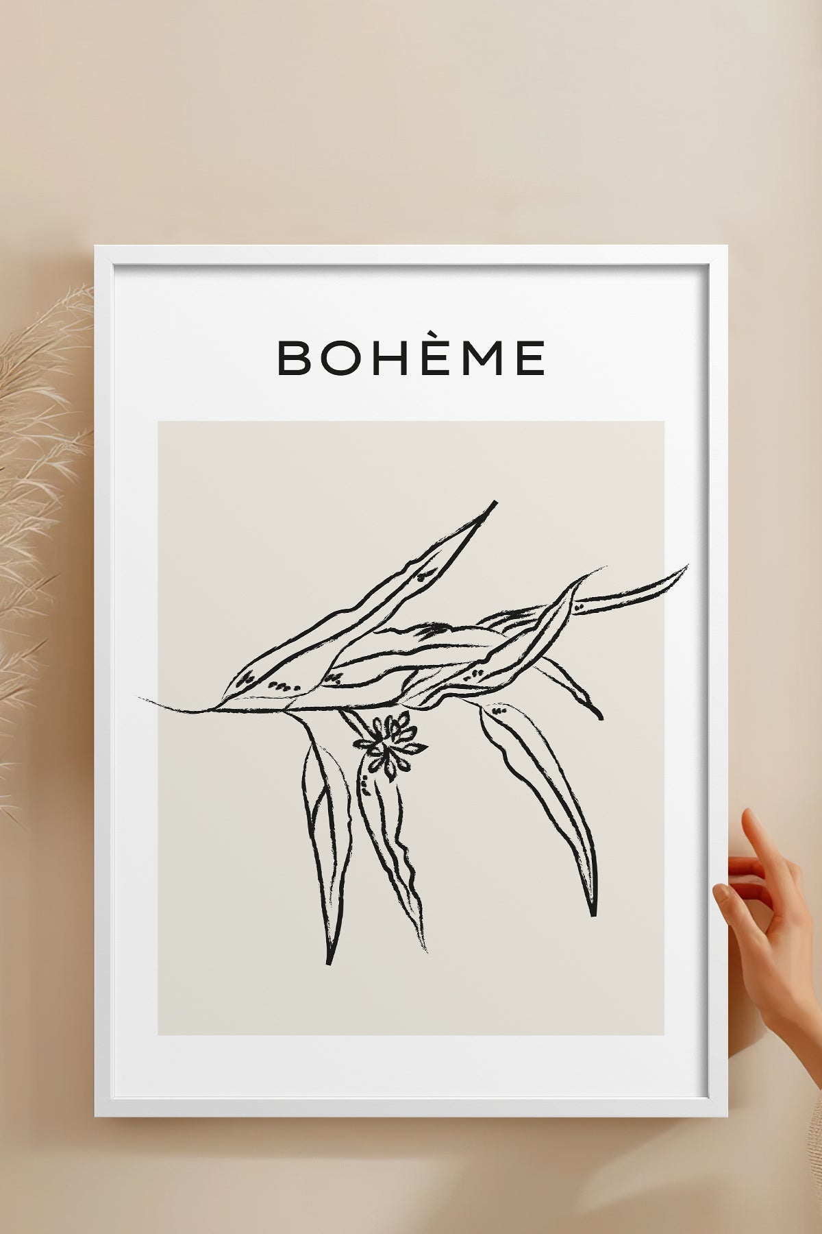 HOMEPACK Ahşap Çerçeveli Tablo Çerçeveli Poster Sanatsal Modern Duvar Dekoru BOHEMIAN-08