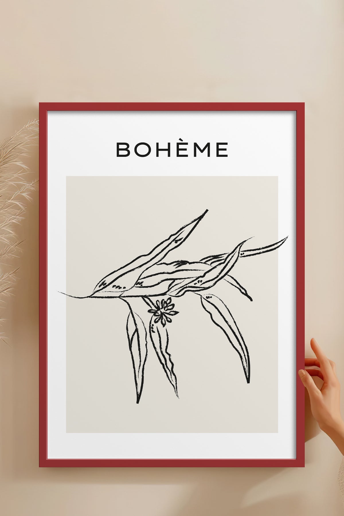 HOMEPACK Ahşap Çerçeveli Tablo Çerçeveli Poster Sanatsal Modern Duvar Dekoru BOHEMIAN-08