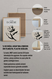 HOMEPACK Ahşap Çerçeveli Tablo Çerçeveli Poster Sanatsal Modern Duvar Dekoru BOHEMIAN-09