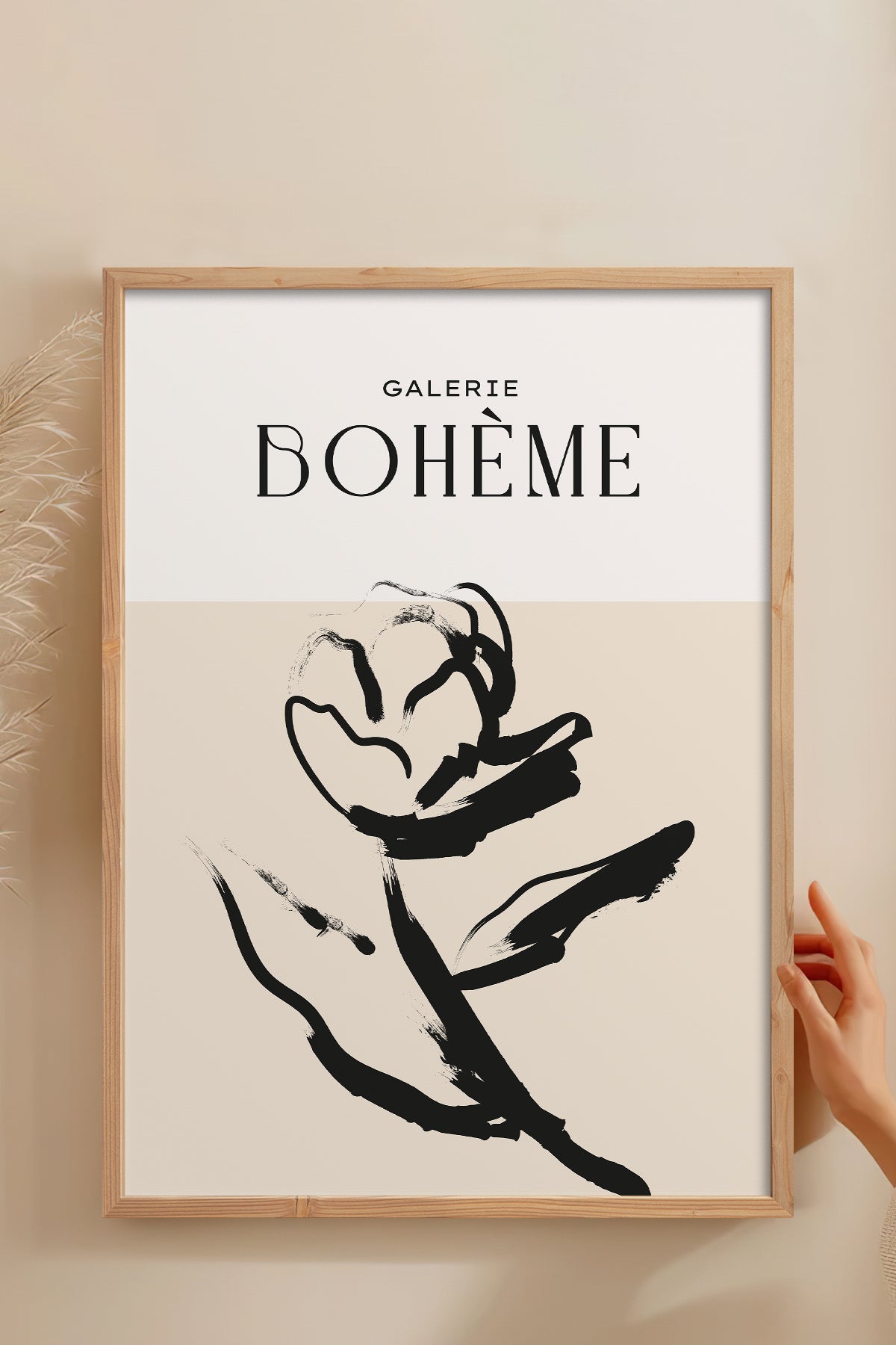 HOMEPACK Ahşap Çerçeveli Tablo Çerçeveli Poster Sanatsal Modern Duvar Dekoru BOHEMIAN-09