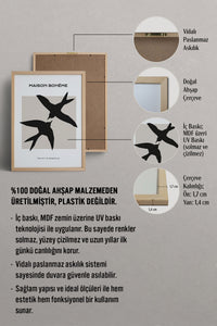 HOMEPACK Ahşap Çerçeveli Tablo Çerçeveli Poster Sanatsal Modern Duvar Dekoru BOHEMIAN-20