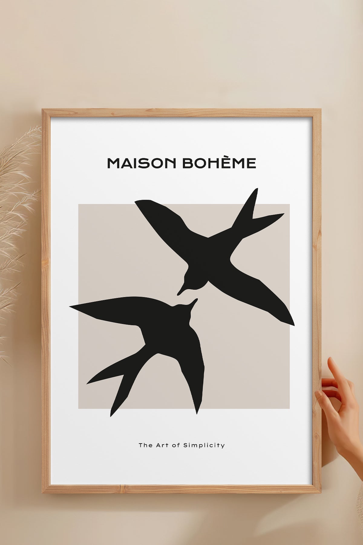 HOMEPACK Ahşap Çerçeveli Tablo Çerçeveli Poster Sanatsal Modern Duvar Dekoru BOHEMIAN-20