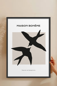 HOMEPACK Ahşap Çerçeveli Tablo Çerçeveli Poster Sanatsal Modern Duvar Dekoru BOHEMIAN-20