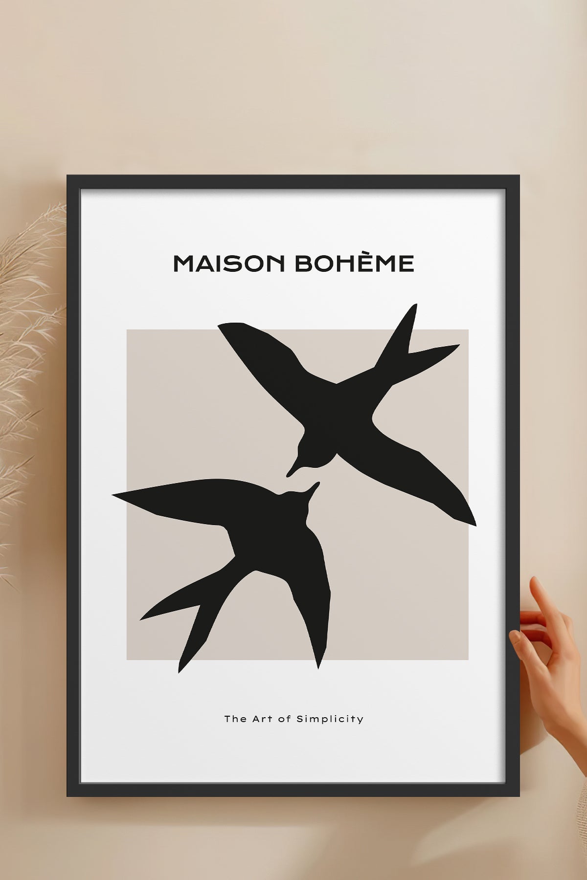 HOMEPACK Ahşap Çerçeveli Tablo Çerçeveli Poster Sanatsal Modern Duvar Dekoru BOHEMIAN-20