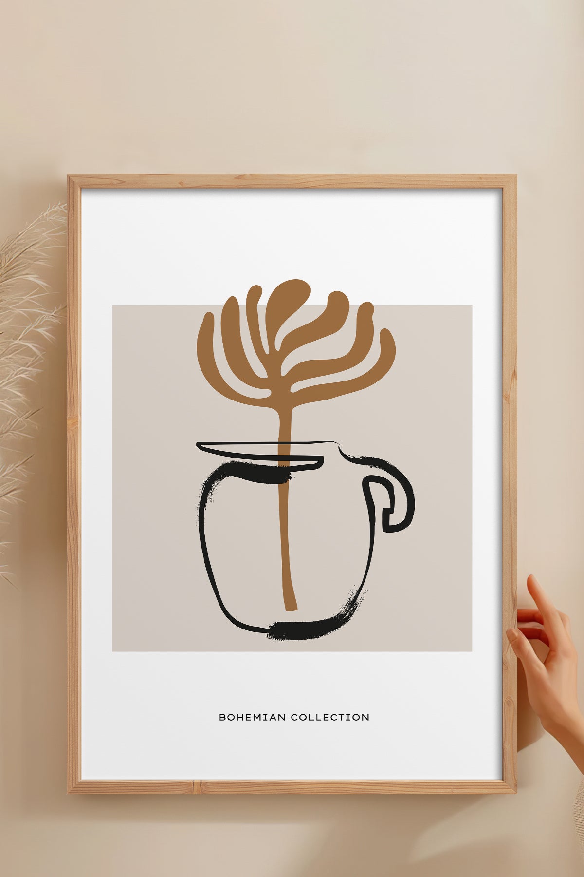 HOMEPACK Ahşap Çerçeveli Tablo Çerçeveli Poster Sanatsal Modern Duvar Dekoru BOHEMIAN-21