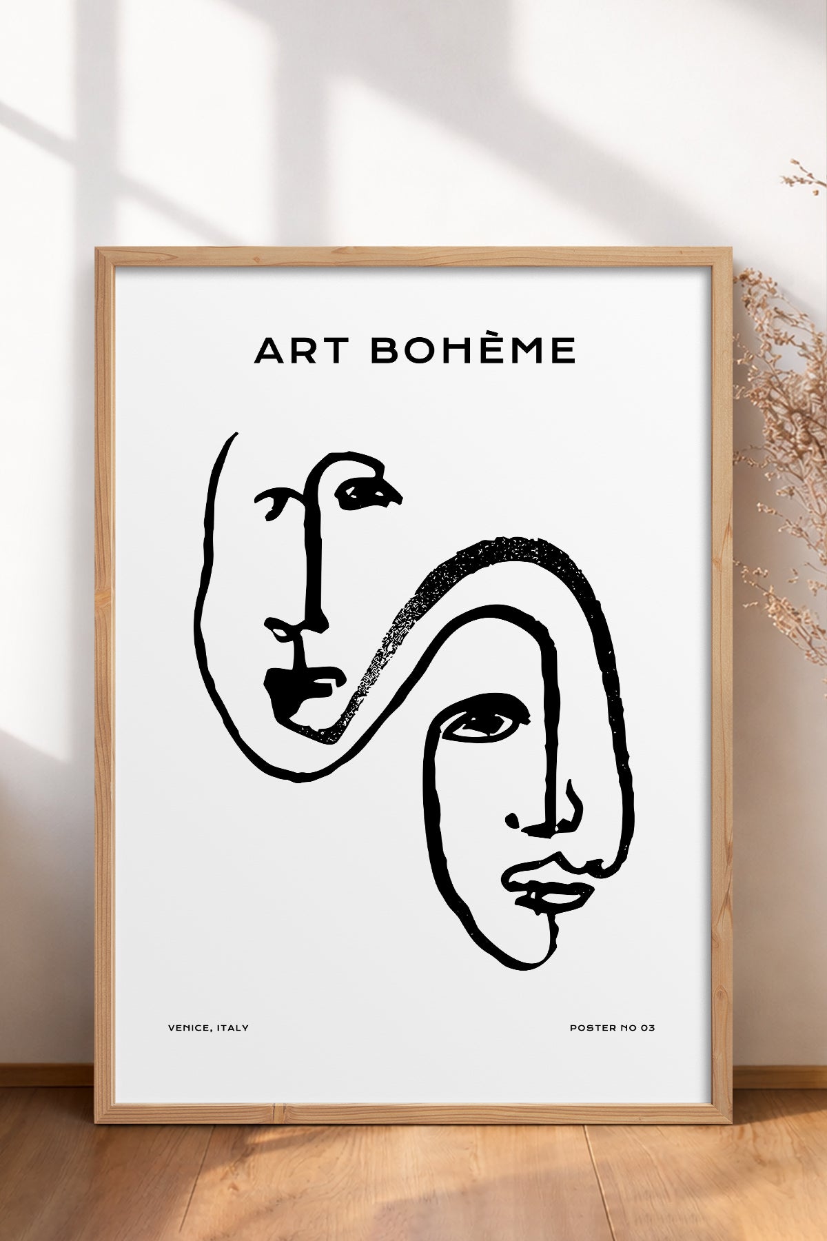 HOMEPACK Ahşap Çerçeveli Tablo Çerçeveli Poster Sanatsal Modern Duvar Dekoru BOHEMIAN-25