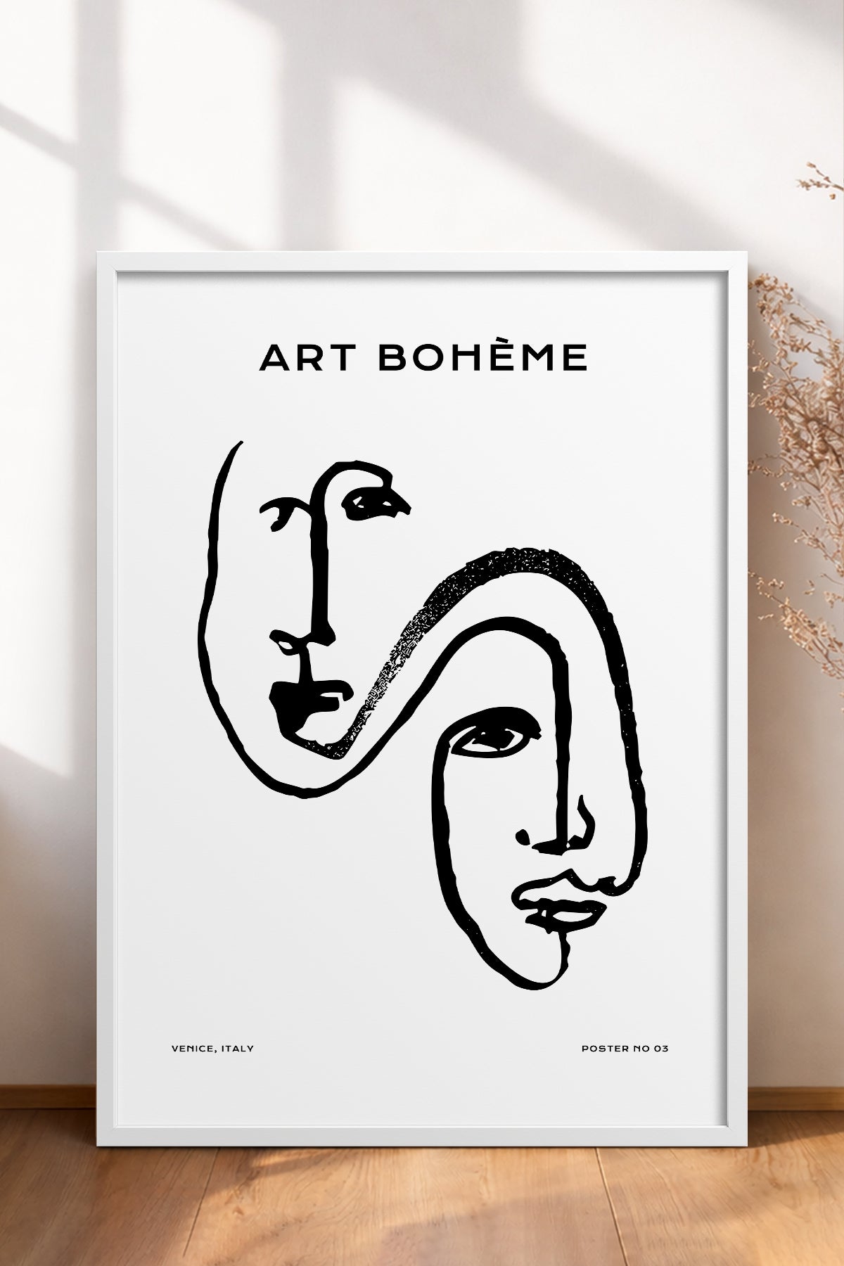 HOMEPACK Ahşap Çerçeveli Tablo Çerçeveli Poster Sanatsal Modern Duvar Dekoru BOHEMIAN-25
