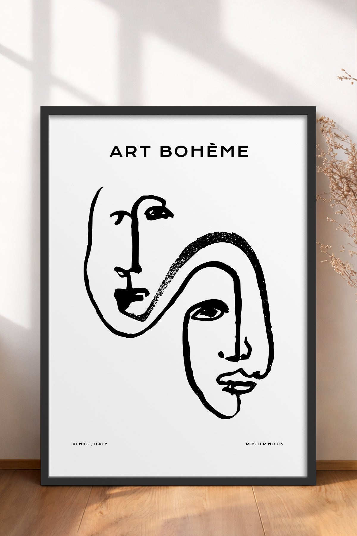 HOMEPACK Ahşap Çerçeveli Tablo Çerçeveli Poster Sanatsal Modern Duvar Dekoru BOHEMIAN-25