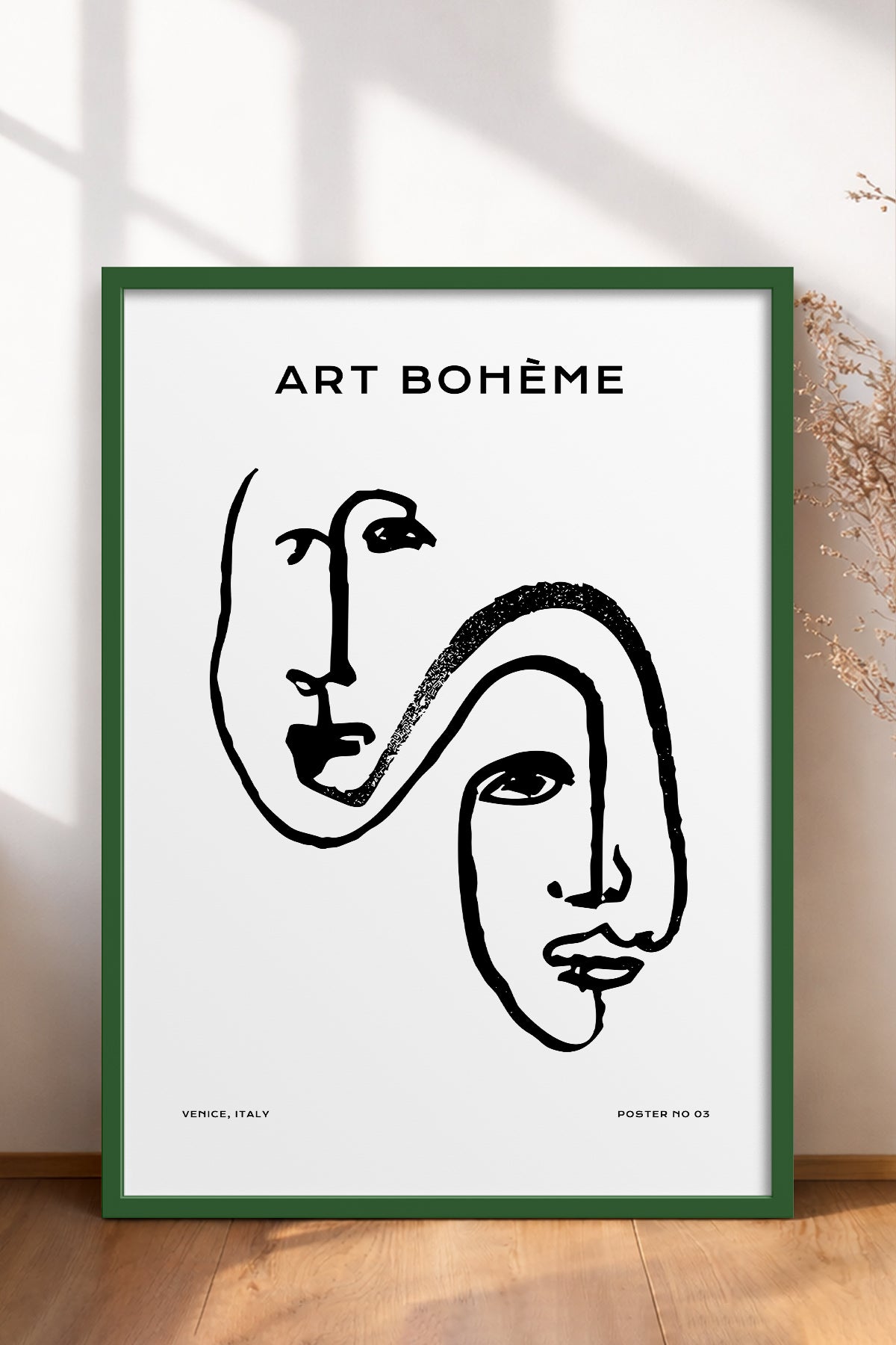 HOMEPACK Ahşap Çerçeveli Tablo Çerçeveli Poster Sanatsal Modern Duvar Dekoru BOHEMIAN-25