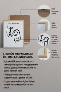 HOMEPACK Ahşap Çerçeveli Tablo Çerçeveli Poster Sanatsal Modern Duvar Dekoru BOHEMIAN-25