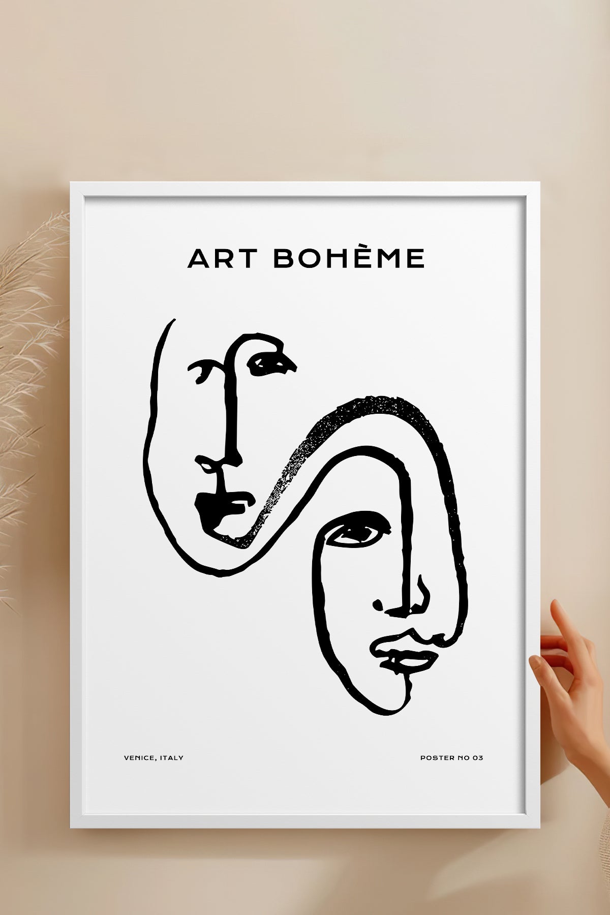 HOMEPACK Ahşap Çerçeveli Tablo Çerçeveli Poster Sanatsal Modern Duvar Dekoru BOHEMIAN-25