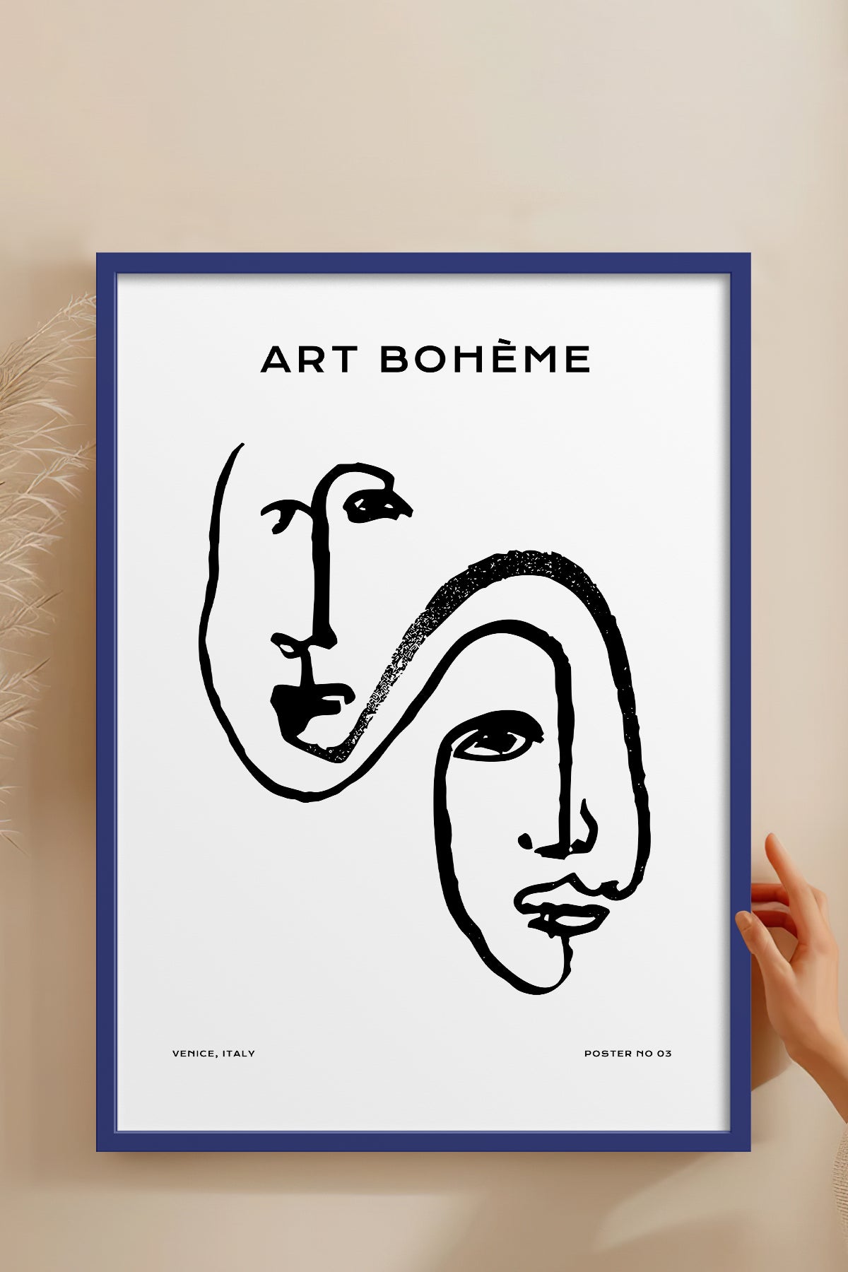HOMEPACK Ahşap Çerçeveli Tablo Çerçeveli Poster Sanatsal Modern Duvar Dekoru BOHEMIAN-25