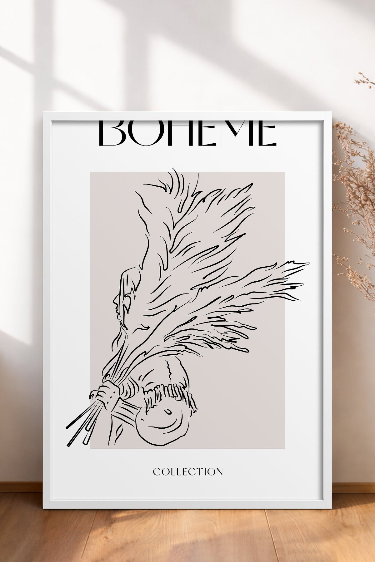 HOMEPACK Ahşap Çerçeveli Tablo Çerçeveli Poster Sanatsal Modern Duvar Dekoru BOHEMIAN-26