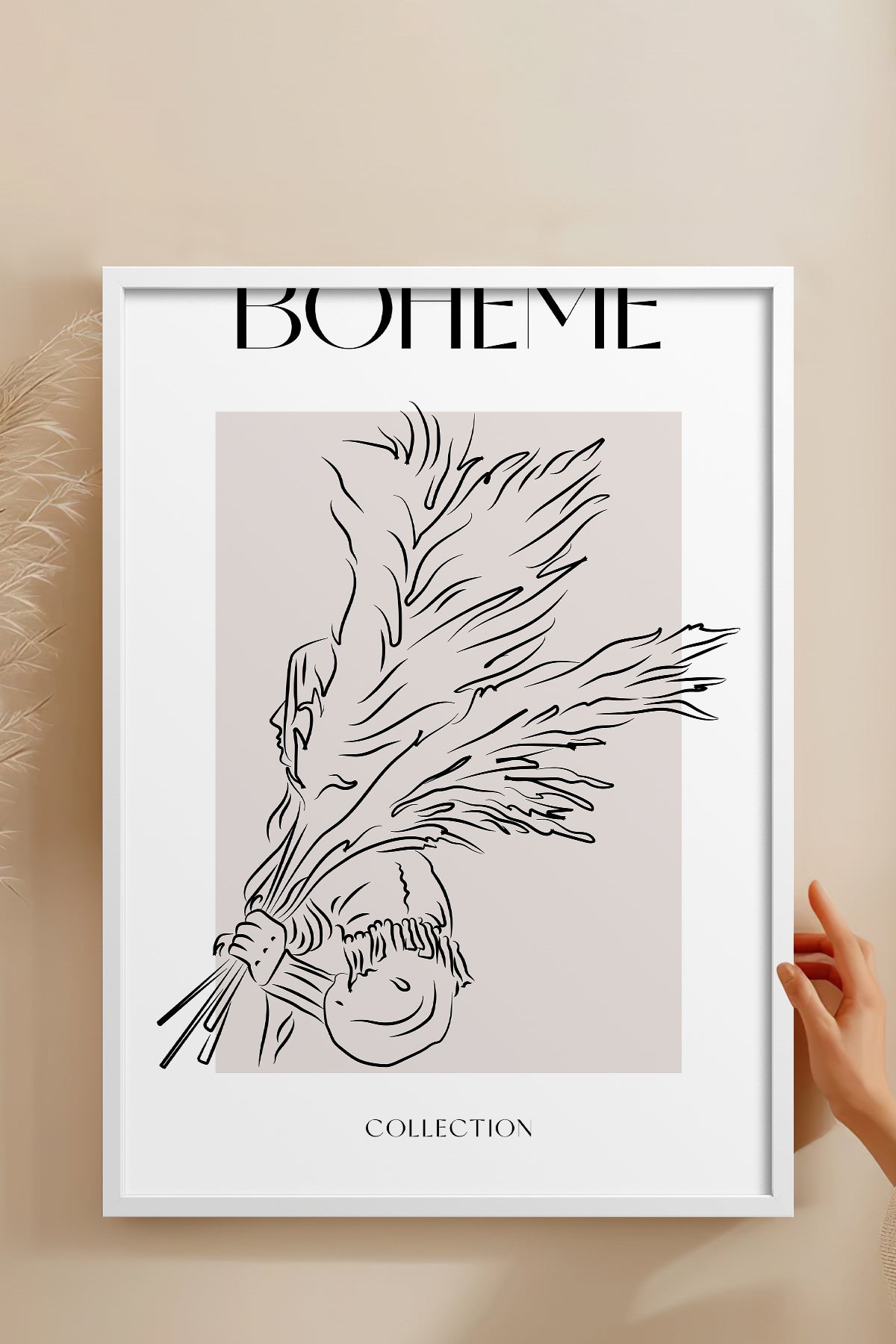 HOMEPACK Ahşap Çerçeveli Tablo Çerçeveli Poster Sanatsal Modern Duvar Dekoru BOHEMIAN-26