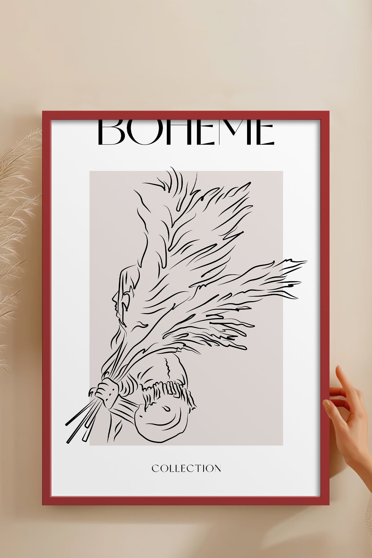 HOMEPACK Ahşap Çerçeveli Tablo Çerçeveli Poster Sanatsal Modern Duvar Dekoru BOHEMIAN-26