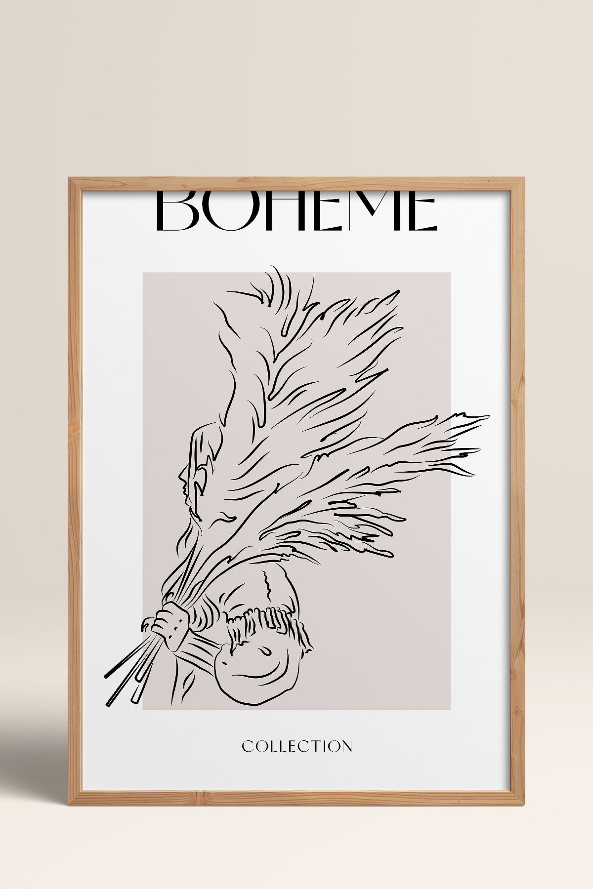HOMEPACK Ahşap Çerçeveli Tablo Çerçeveli Poster Sanatsal Modern Duvar Dekoru BOHEMIAN-26