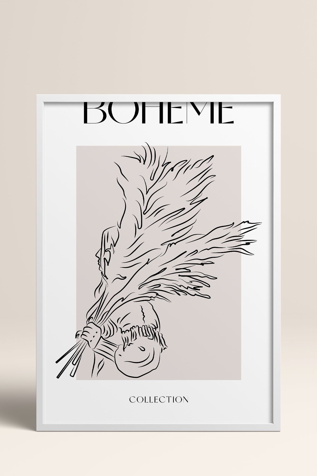 HOMEPACK Ahşap Çerçeveli Tablo Çerçeveli Poster Sanatsal Modern Duvar Dekoru BOHEMIAN-26