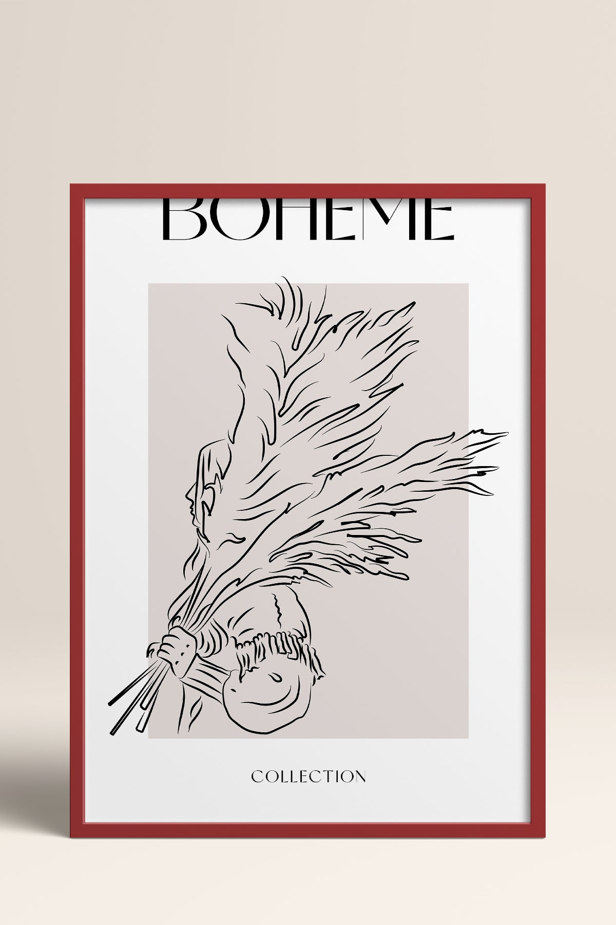 HOMEPACK Ahşap Çerçeveli Tablo Çerçeveli Poster Sanatsal Modern Duvar Dekoru BOHEMIAN-26