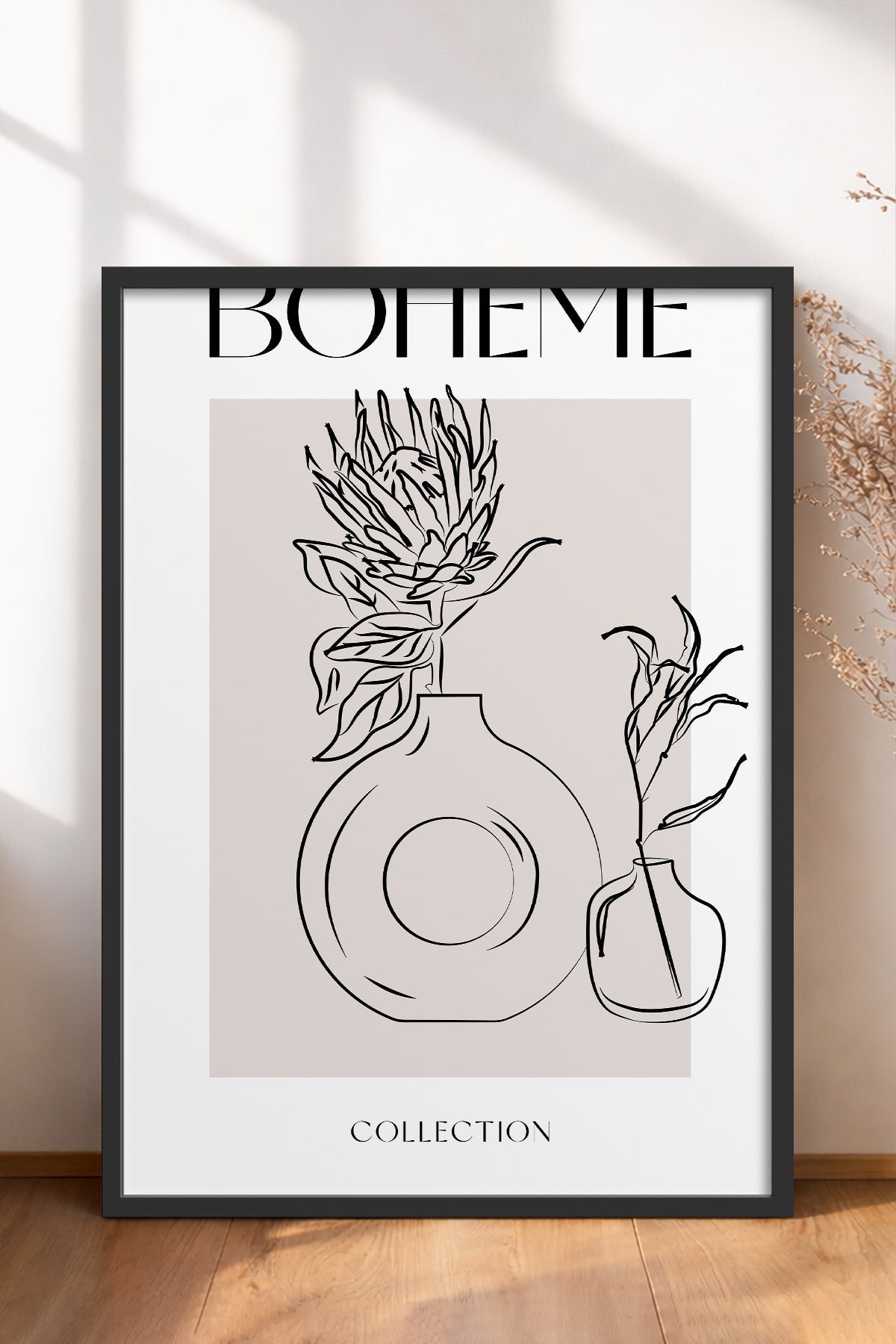 HOMEPACK Ahşap Çerçeveli Tablo Çerçeveli Poster Sanatsal Modern Duvar Dekoru BOHEMIAN-28