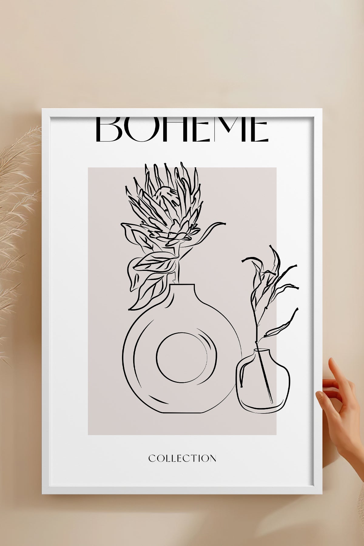 HOMEPACK Ahşap Çerçeveli Tablo Çerçeveli Poster Sanatsal Modern Duvar Dekoru BOHEMIAN-28