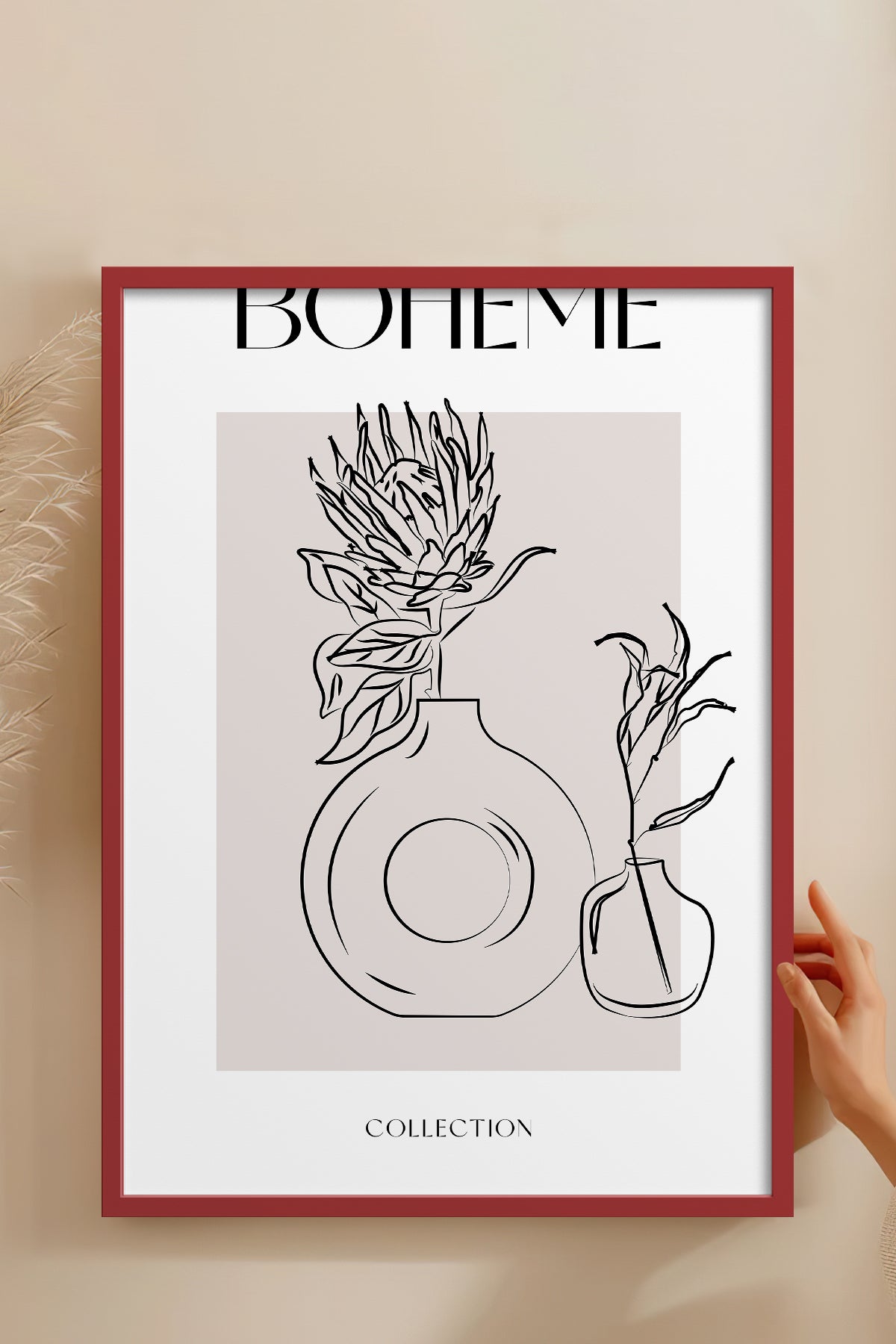 HOMEPACK Ahşap Çerçeveli Tablo Çerçeveli Poster Sanatsal Modern Duvar Dekoru BOHEMIAN-28