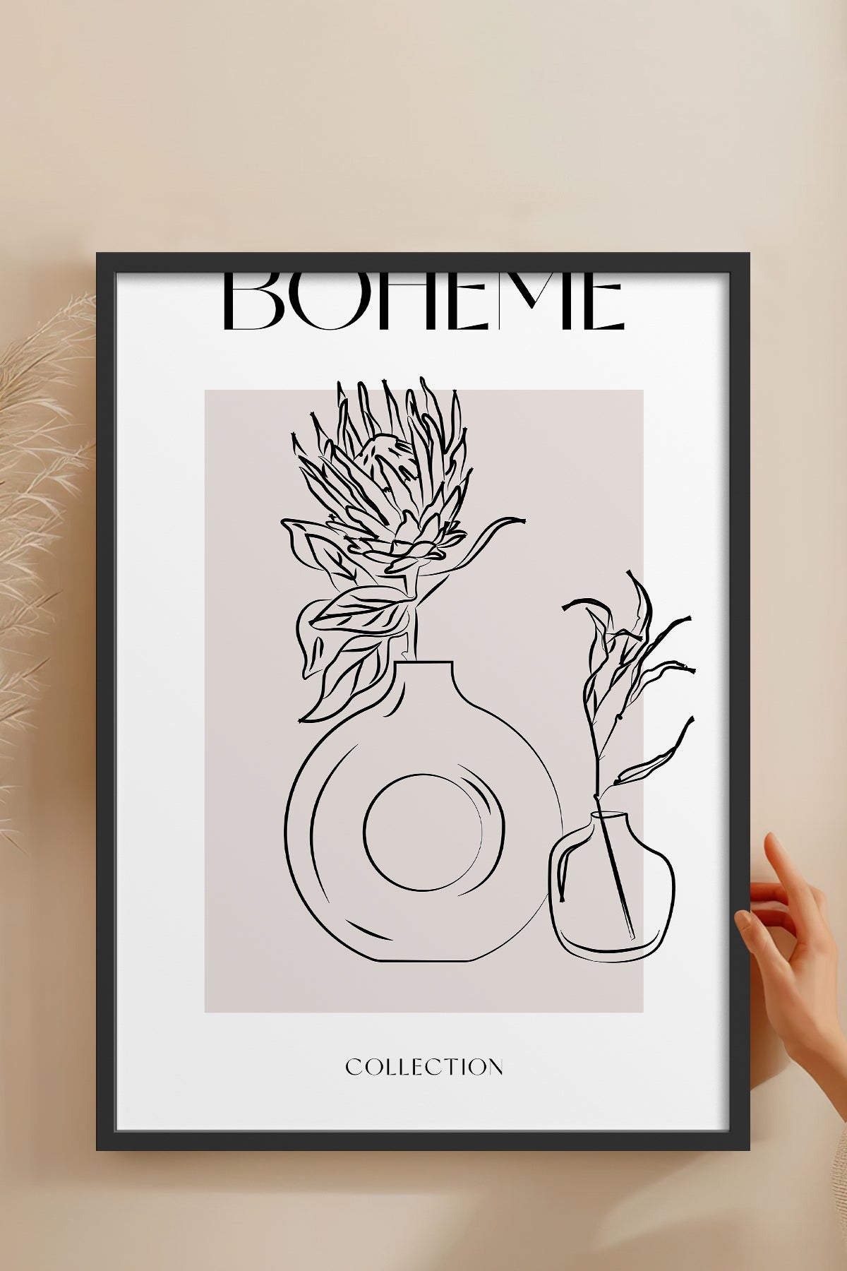 HOMEPACK Ahşap Çerçeveli Tablo Çerçeveli Poster Sanatsal Modern Duvar Dekoru BOHEMIAN-28