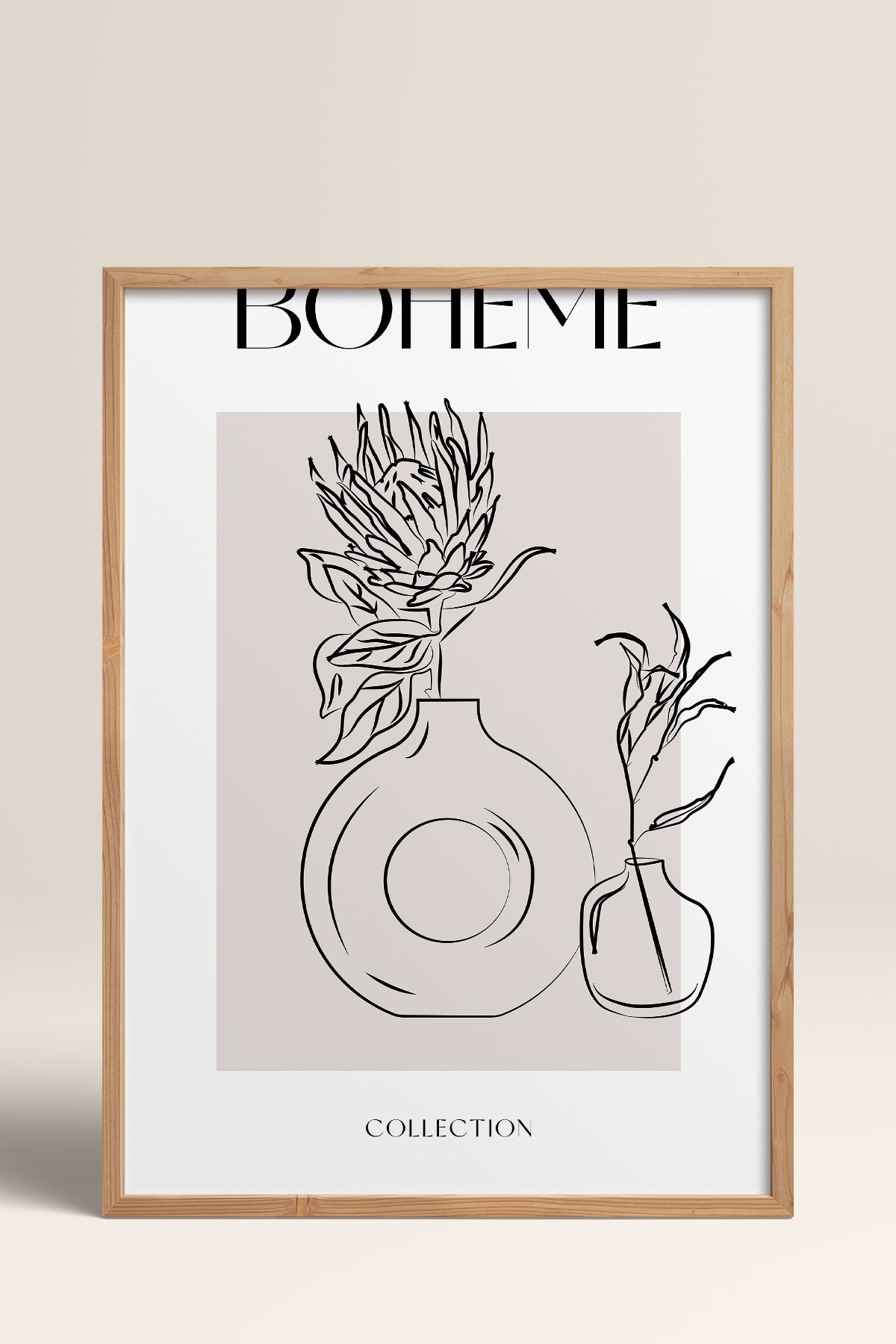 HOMEPACK Ahşap Çerçeveli Tablo Çerçeveli Poster Sanatsal Modern Duvar Dekoru BOHEMIAN-28