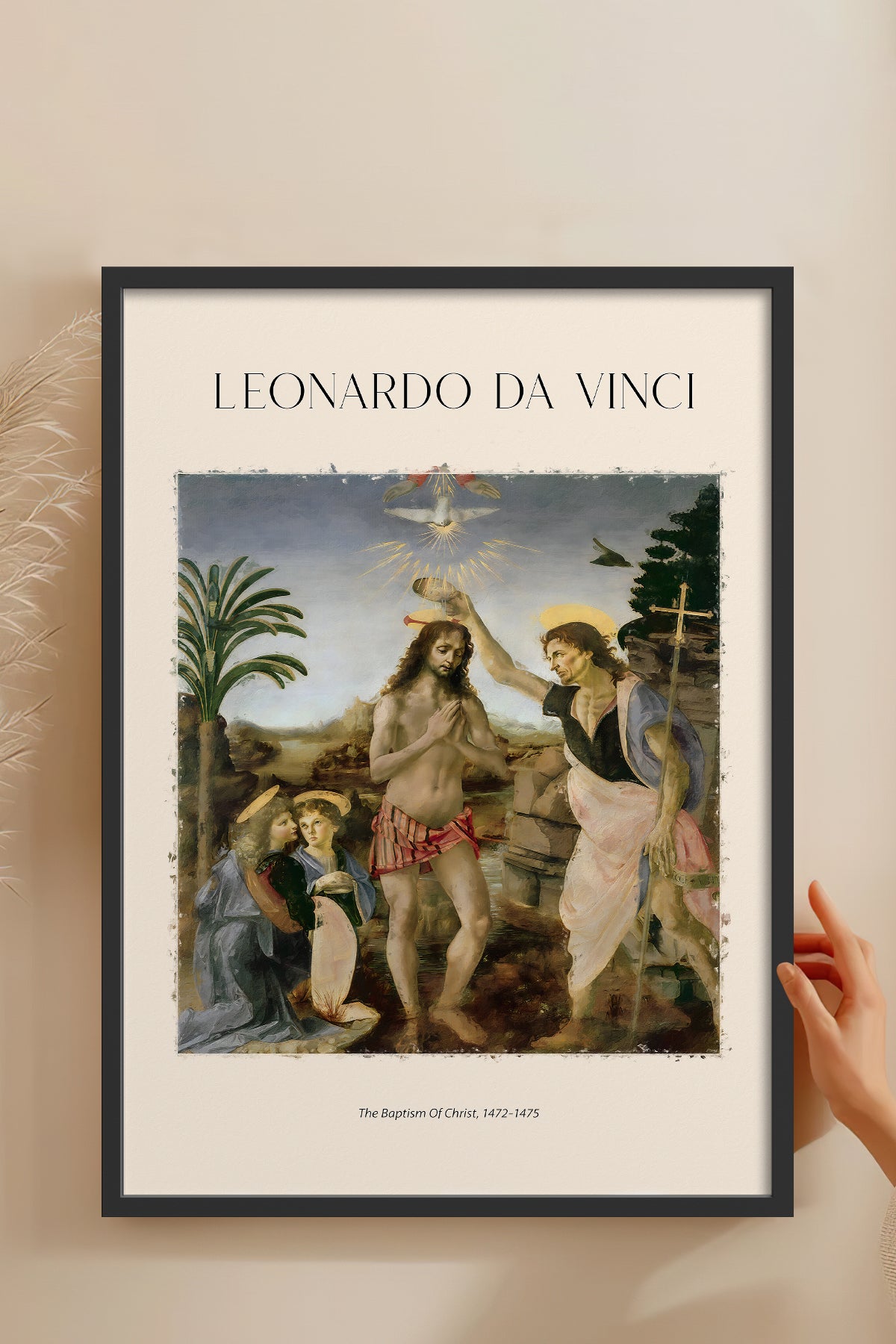 HOMEPACK Ahşap Çerçeveli Tablo Çerçeveli Poster Sanatsal Modern Duvar Dekoru DAVINCI-01