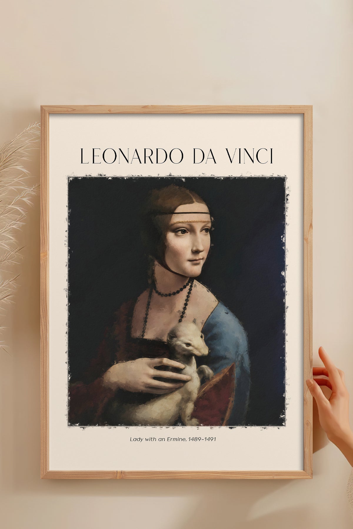 HOMEPACK Ahşap Çerçeveli Tablo Çerçeveli Poster Sanatsal Modern Duvar Dekoru DAVINCI-02