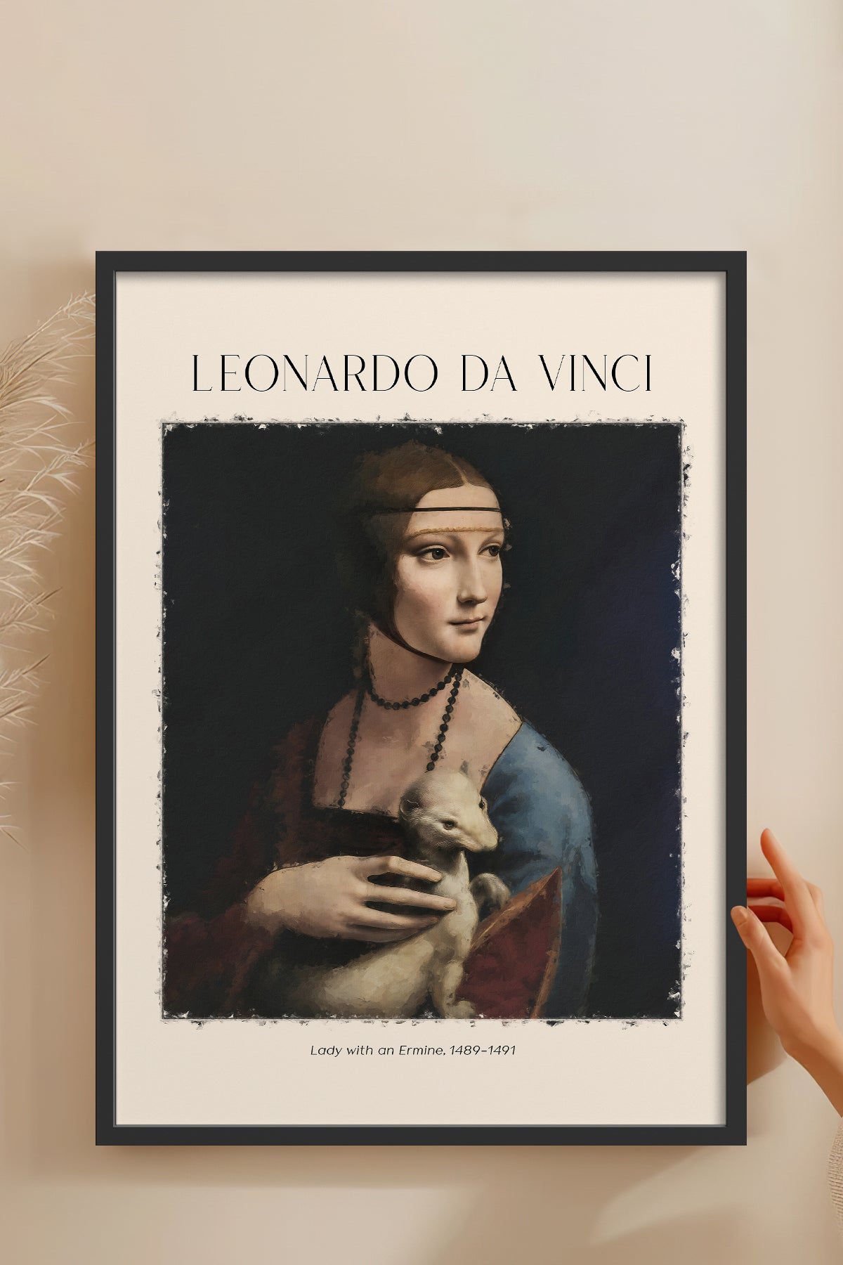 HOMEPACK Ahşap Çerçeveli Tablo Çerçeveli Poster Sanatsal Modern Duvar Dekoru DAVINCI-02