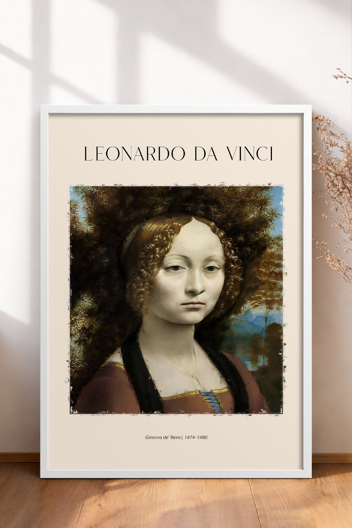 HOMEPACK Ahşap Çerçeveli Tablo Çerçeveli Poster Sanatsal Modern Duvar Dekoru DAVINCI-03