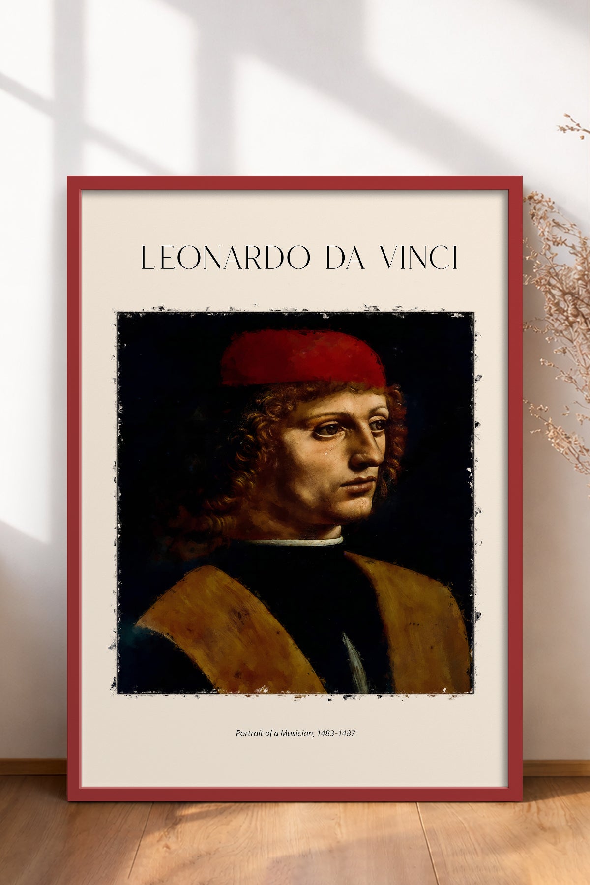HOMEPACK Ahşap Çerçeveli Tablo Çerçeveli Poster Sanatsal Modern Duvar Dekoru DAVINCI-04