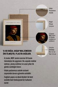 HOMEPACK Ahşap Çerçeveli Tablo Çerçeveli Poster Sanatsal Modern Duvar Dekoru DAVINCI-04
