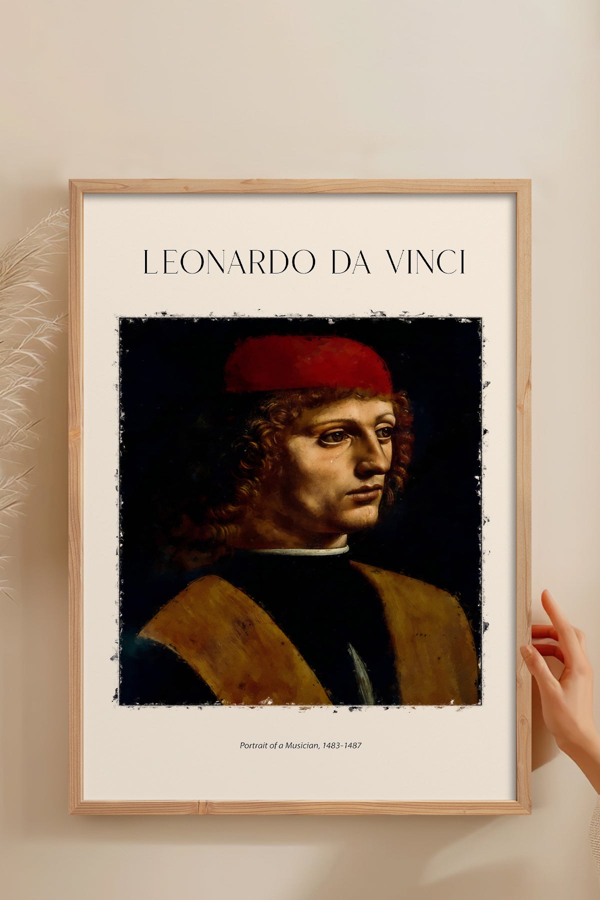 HOMEPACK Ahşap Çerçeveli Tablo Çerçeveli Poster Sanatsal Modern Duvar Dekoru DAVINCI-04