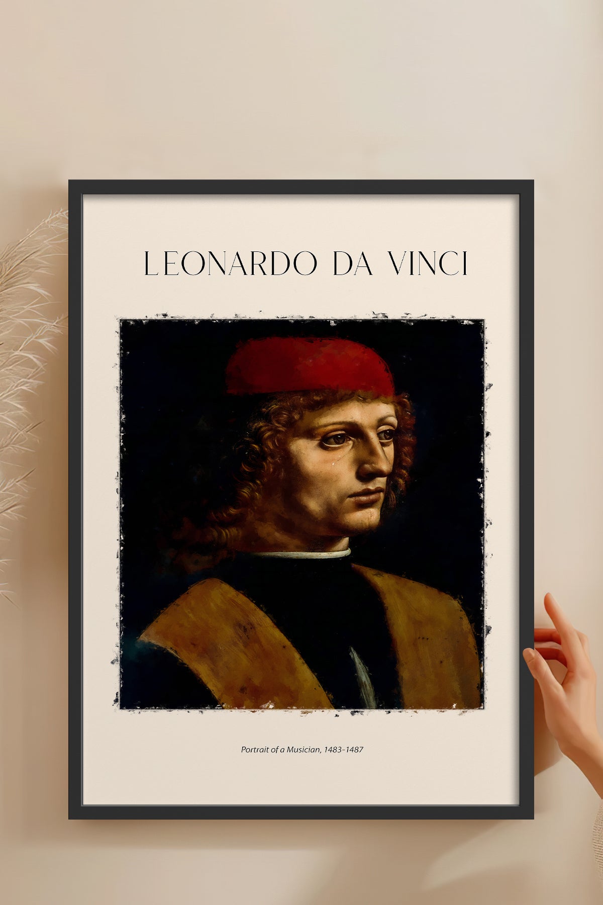 HOMEPACK Ahşap Çerçeveli Tablo Çerçeveli Poster Sanatsal Modern Duvar Dekoru DAVINCI-04
