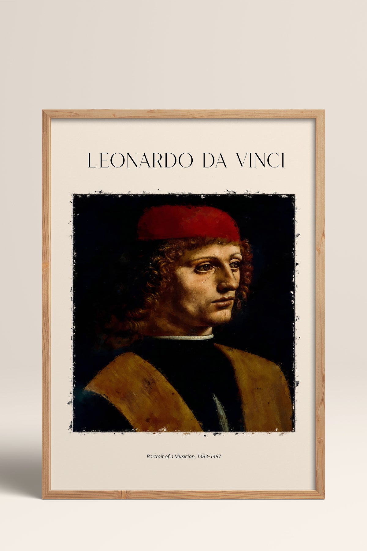 HOMEPACK Ahşap Çerçeveli Tablo Çerçeveli Poster Sanatsal Modern Duvar Dekoru DAVINCI-04