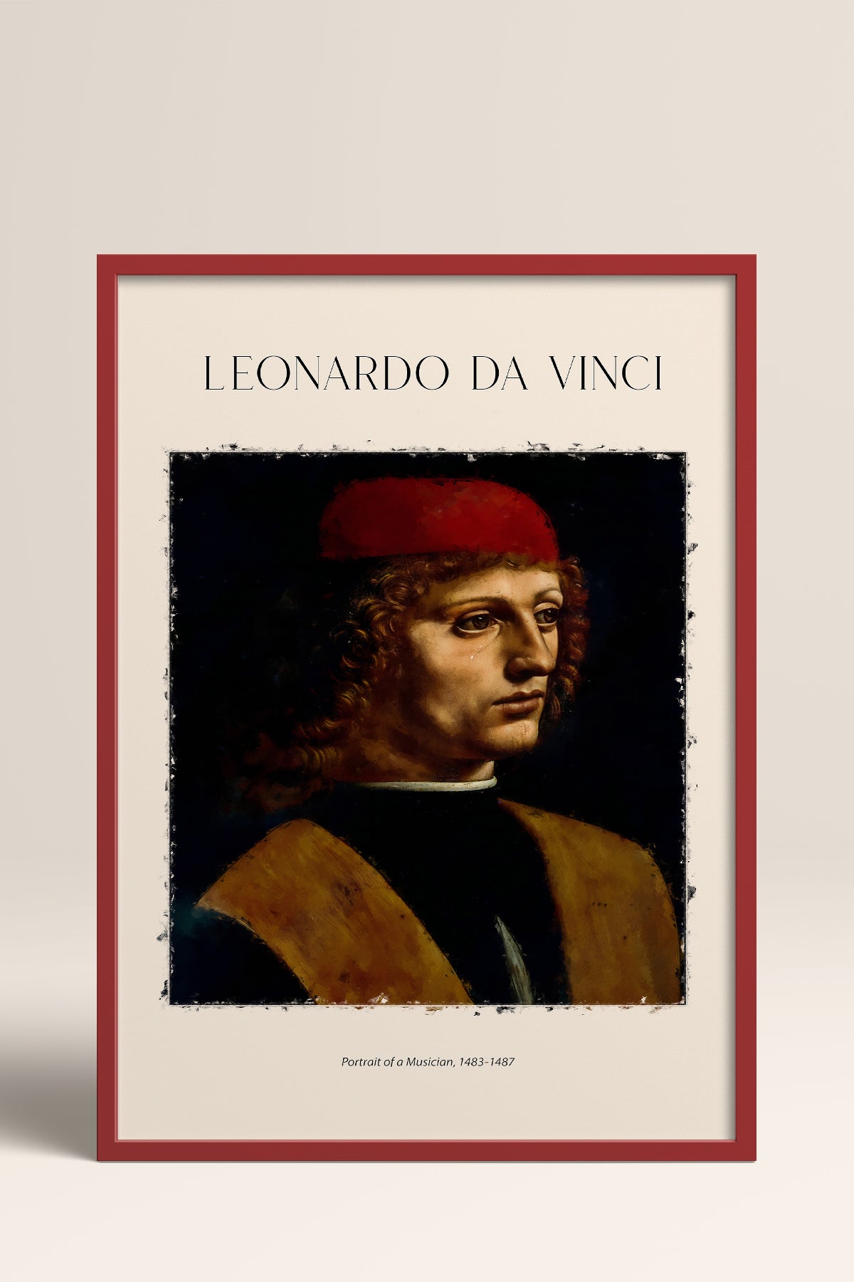 HOMEPACK Ahşap Çerçeveli Tablo Çerçeveli Poster Sanatsal Modern Duvar Dekoru DAVINCI-04