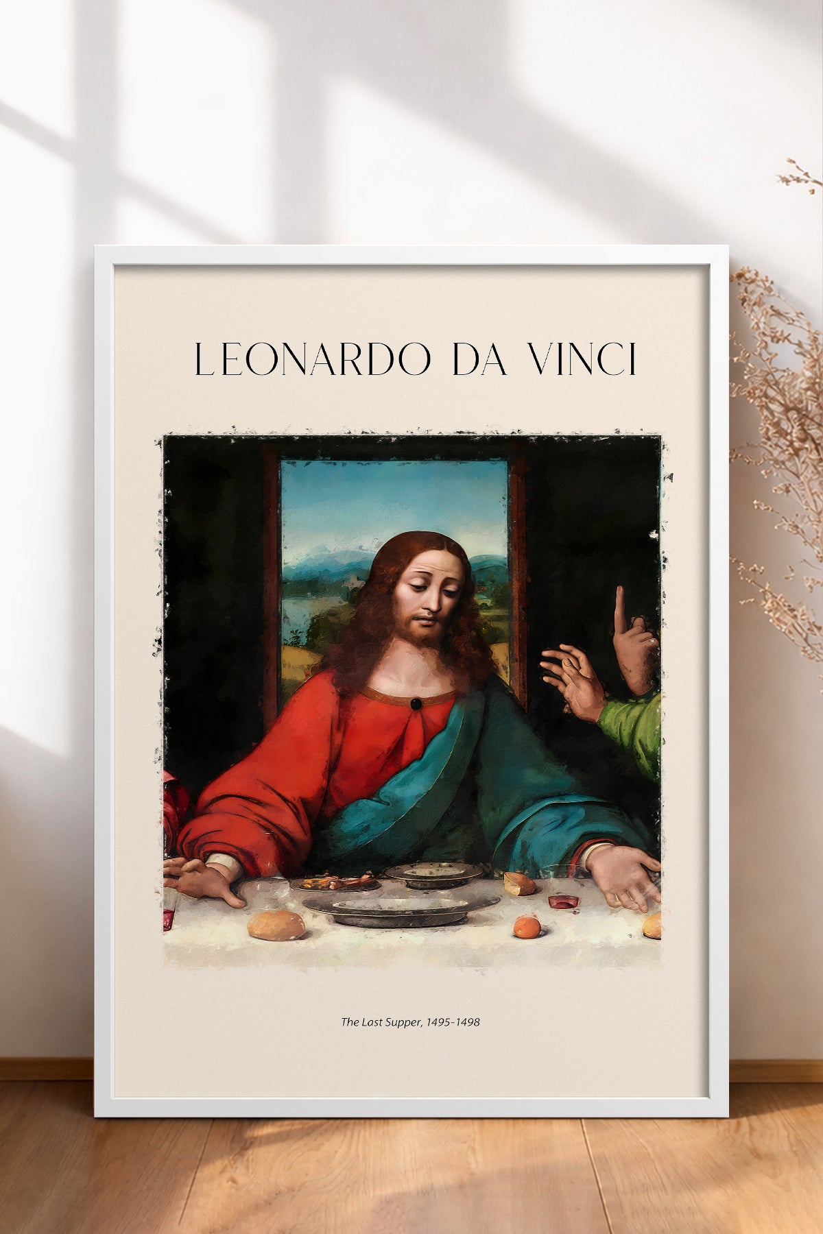 HOMEPACK Ahşap Çerçeveli Tablo Çerçeveli Poster Sanatsal Modern Duvar Dekoru DAVINCI-06