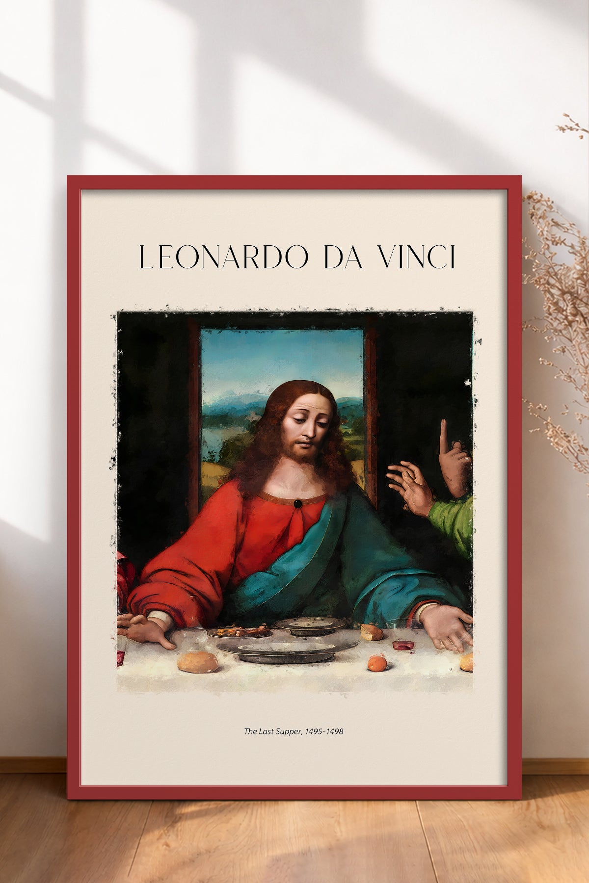HOMEPACK Ahşap Çerçeveli Tablo Çerçeveli Poster Sanatsal Modern Duvar Dekoru DAVINCI-06