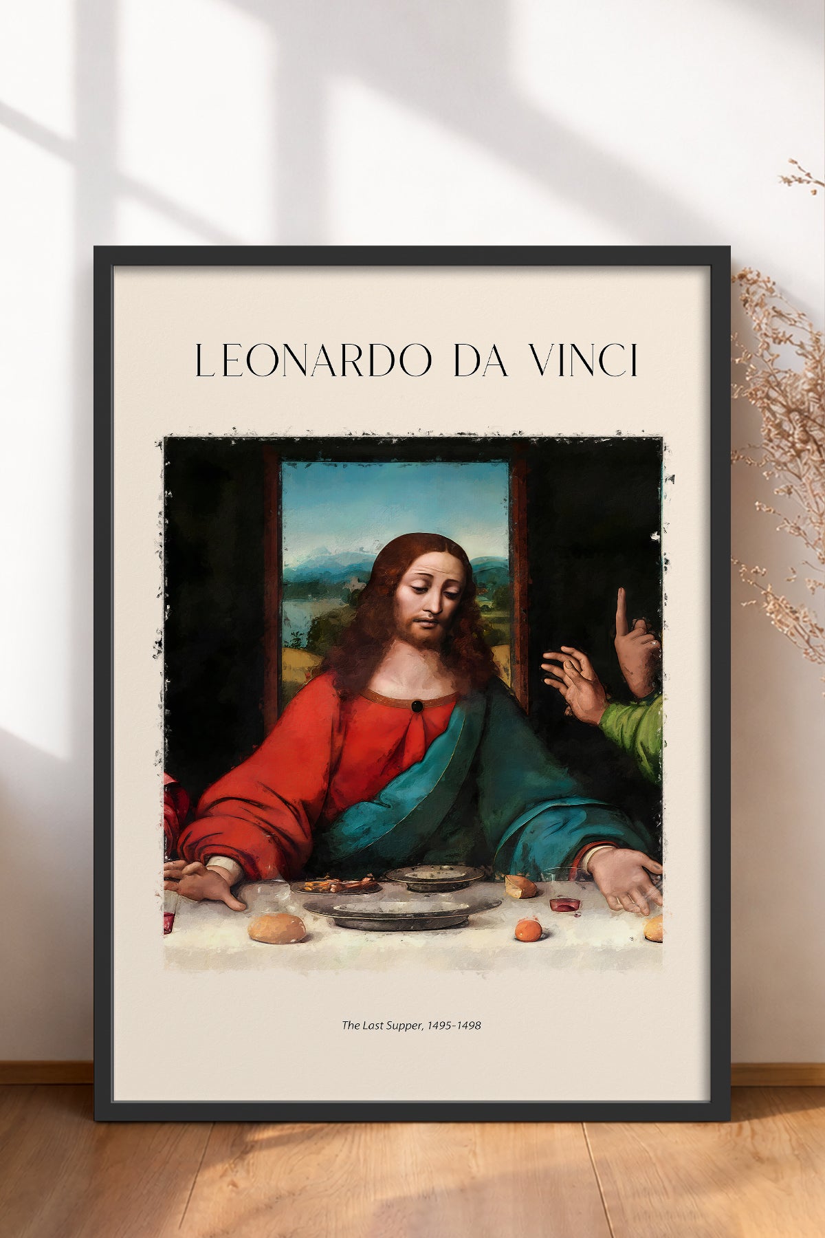 HOMEPACK Ahşap Çerçeveli Tablo Çerçeveli Poster Sanatsal Modern Duvar Dekoru DAVINCI-06