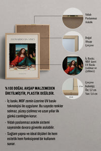 HOMEPACK Ahşap Çerçeveli Tablo Çerçeveli Poster Sanatsal Modern Duvar Dekoru DAVINCI-06