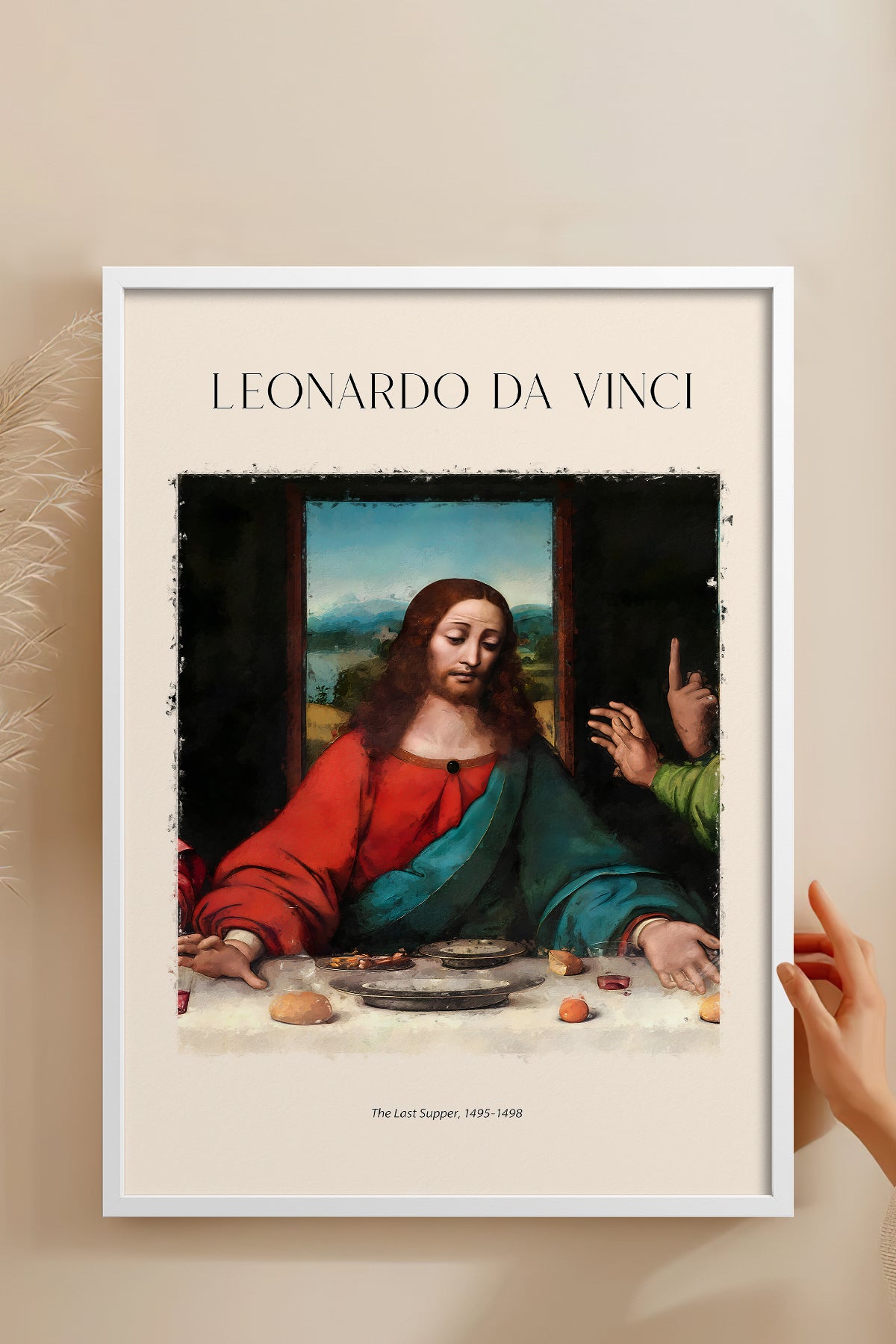 HOMEPACK Ahşap Çerçeveli Tablo Çerçeveli Poster Sanatsal Modern Duvar Dekoru DAVINCI-06