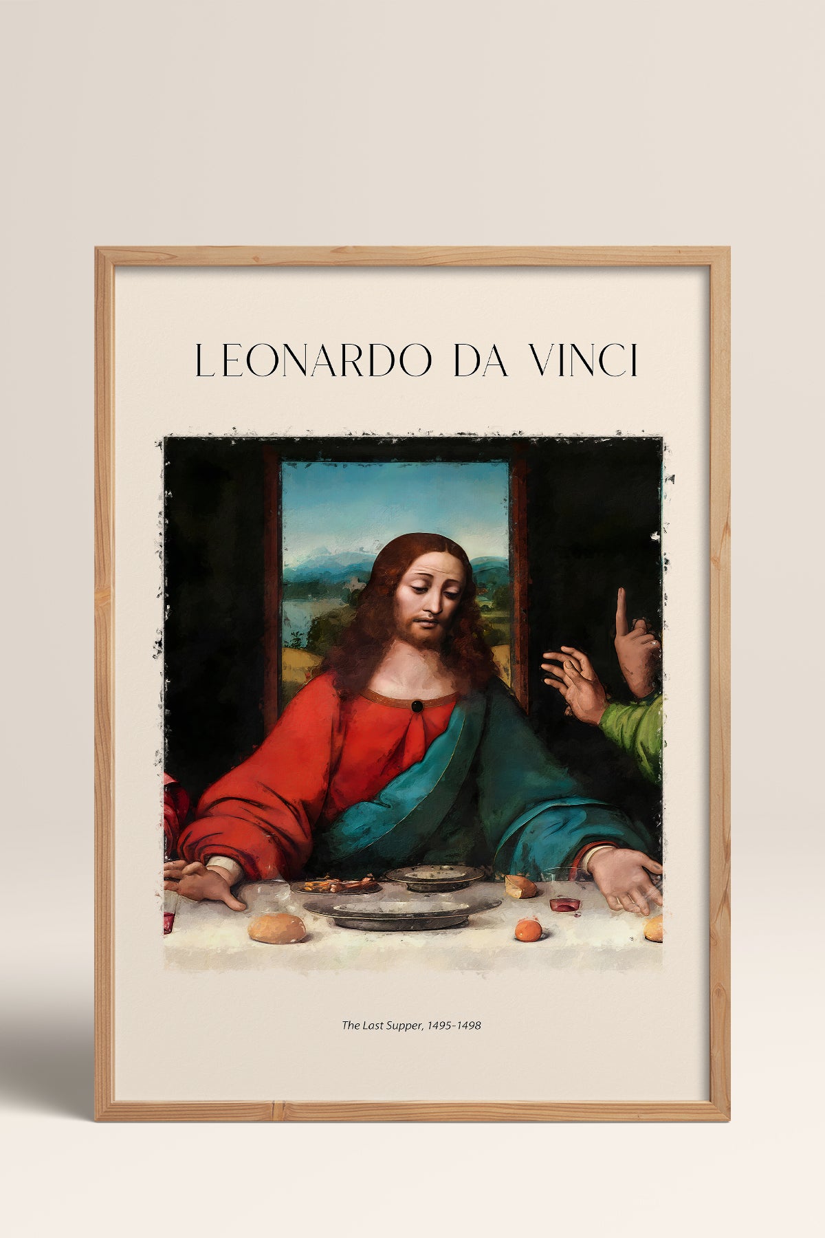 HOMEPACK Ahşap Çerçeveli Tablo Çerçeveli Poster Sanatsal Modern Duvar Dekoru DAVINCI-06