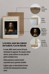 HOMEPACK Ahşap Çerçeveli Tablo Çerçeveli Poster Sanatsal Modern Duvar Dekoru DAVINCI-07